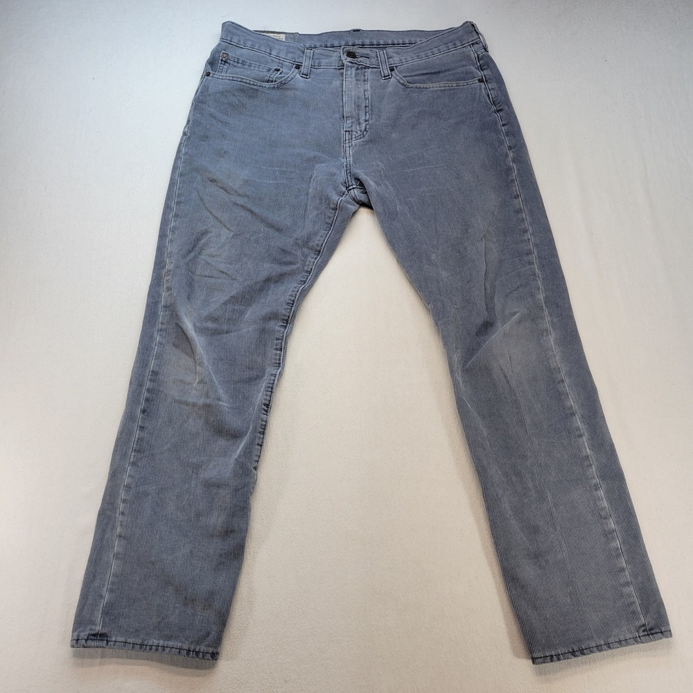 Levis 502 Corduroy Pants Mens 34x32 Blue Gray Taper Stretch